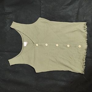 Army green, medium tank top from no boundaries.